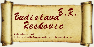 Budislava Resković vizit kartica